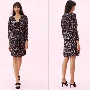 Rebecca Taylor Black Dress with Pink Leopard Print